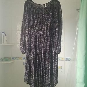 Free People black floral dress with lace